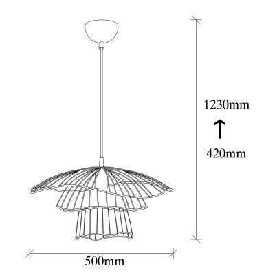 METALLIC PENDANT LIGHT IN BLACK HM7231 E27 Φ50x123 cm.