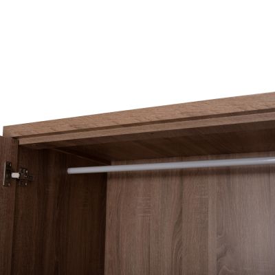 WARDROBE WITH MIRROR & SHELVES JARRY HM2485.11 MELAMINE IN SONAMA OAK 119x48x183Hcm.