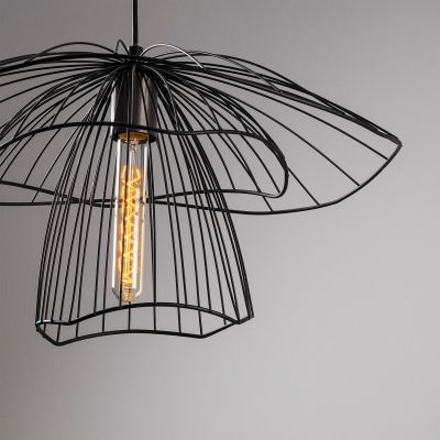 METALLIC PENDANT LIGHT IN BLACK HM7231 E27 Φ50x123 cm.