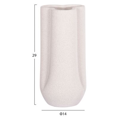 CERAMIC TABLE DECOR GLAZE HM4612.01 OFF WHITE WITH CRYSTALLIZATION Φ14x29Hcm.