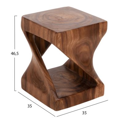 STOOL GEBO HM9754.11 SQUARE--SUAR WOOD IN WALNUT 35x35x46.5Hcm.