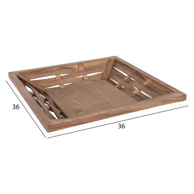 ПОДНОС ЗА СЕРВИРАНЕ КВАДРАТ HM4229 ЕЛА И МДФ 36x36x6Hcm.