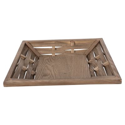 ПОДНОС ЗА СЕРВИРАНЕ КВАДРАТ HM4229 ЕЛА И МДФ 36x36x6Hcm.