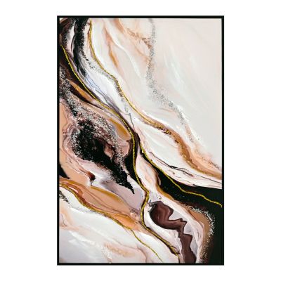 WALL PAINTING HM4560 BLACK PS FRAME-PRINTED CANVAS ABSTRACT 62x4x92Hcm.