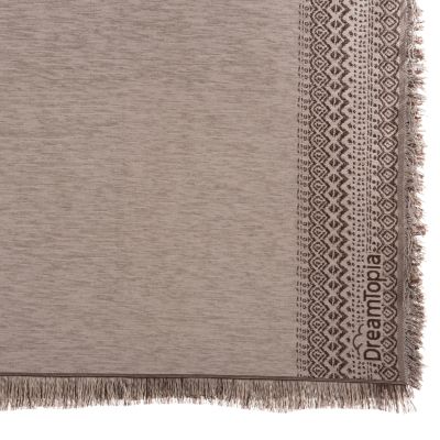 SOFA COVER-THROW WITH FRINGES DREAMTOPIA HM12165.06 IN BEIGE COLOR 295X170cm.