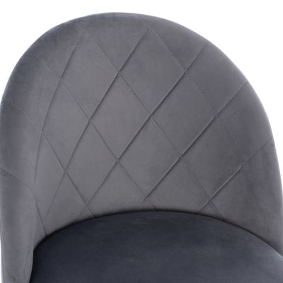 Bar Stool Middle Height HM8732.11 with metallic legs & Velvet Grey 50x56x98 cm.