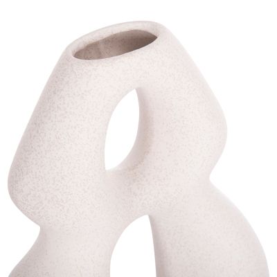 CERAMIC TABLE DECOR ISIL HM4598.01 OFF WHITE WITH CRYSTALLIZATION 26x9.5x29.5Hcm.
