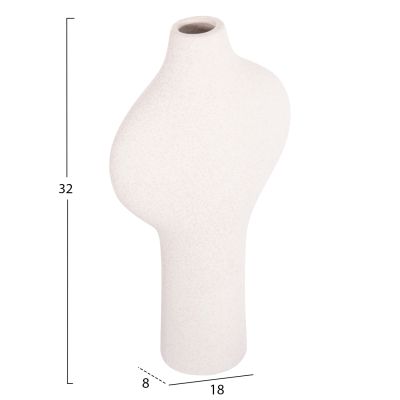 CERAMIC TABLE DECOR SERIES ARKEN HM4621.01 OFF WHITE WITH CRYSTALLISATION 18x8x32Hcm.