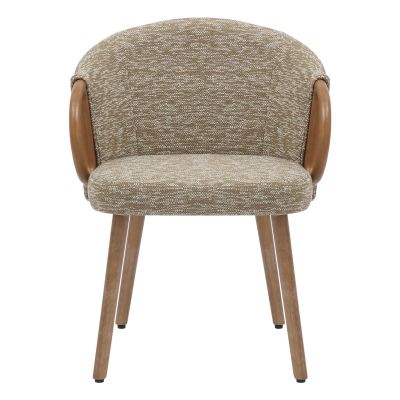 DINING CHAIR RIG HM9979.01 BEECH WOOD LEGS IN WHITEWASH-BEIGE FABRIC 59x58,5x72,5Hcm.