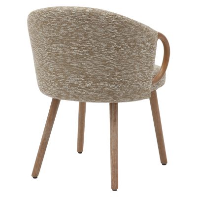 DINING CHAIR RIG HM9979.01 BEECH WOOD LEGS IN WHITEWASH-BEIGE FABRIC 59x58,5x72,5Hcm.