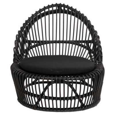 ARMCHAIR ENTROPY HM9840.03 NATURAL POLISHED RATTAN WITH CUSHION-BLACK 80x97x85Hcm.