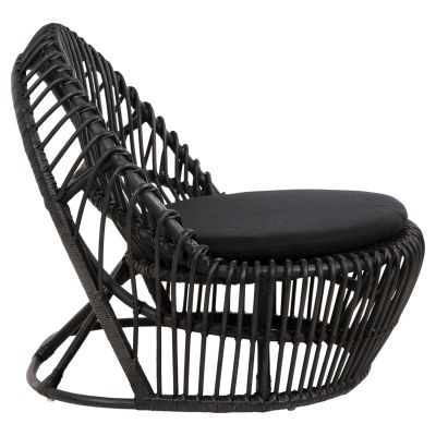 ARMCHAIR ENTROPY HM9840.03 NATURAL POLISHED RATTAN WITH CUSHION-BLACK 80x97x85Hcm.