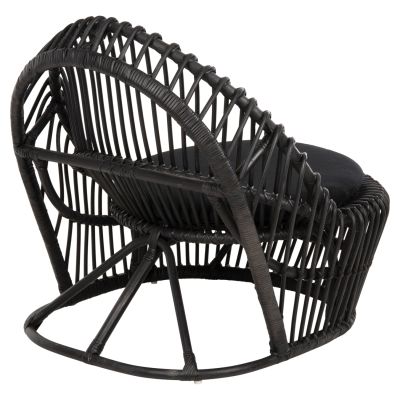 ARMCHAIR ENTROPY HM9840.03 NATURAL POLISHED RATTAN WITH CUSHION-BLACK 80x97x85Hcm.