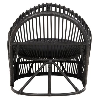 ARMCHAIR ENTROPY HM9840.03 NATURAL POLISHED RATTAN WITH CUSHION-BLACK 80x97x85Hcm.