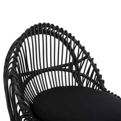 ARMCHAIR ENTROPY HM9840.03 NATURAL POLISHED RATTAN WITH CUSHION-BLACK 80x97x85Hcm.