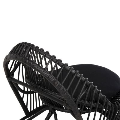 ARMCHAIR ENTROPY HM9840.03 NATURAL POLISHED RATTAN WITH CUSHION-BLACK 80x97x85Hcm.