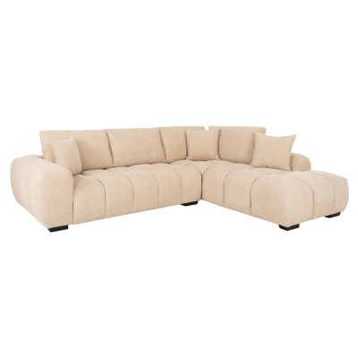 ЪГЛОВ ДИВАН (ДЕСЕН) COVEN HM3266.01R ДАМАС ЕКРЮ 298x102-208x85Hcm.