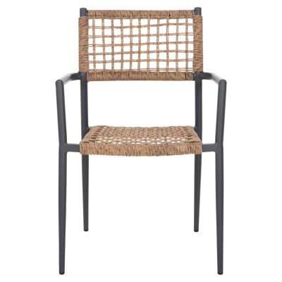 ARMCHAIR TRILAN HM6044.03 ALUMINUM IN ANTHRACITE-SYNTHETIC RATTAN IN NATURAL 57x59x85Hcm.
