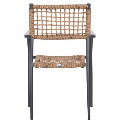 ARMCHAIR TRILAN HM6044.03 ALUMINUM IN ANTHRACITE-SYNTHETIC RATTAN IN NATURAL 57x59x85Hcm.