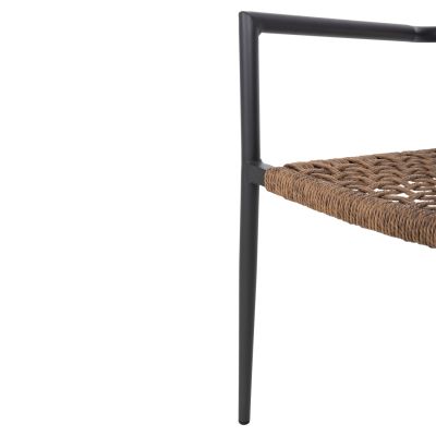 ARMCHAIR TRILAN HM6044.03 ALUMINUM IN ANTHRACITE-SYNTHETIC RATTAN IN NATURAL 57x59x85Hcm.