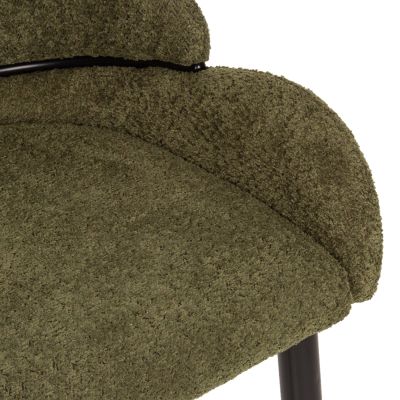 СТОЛ SARKY HM8585.03 BOUCLE GREEN ПЛАТ-ЧЕРНИ МЕТАЛНИ КРАКА 55x62x89Hcm.