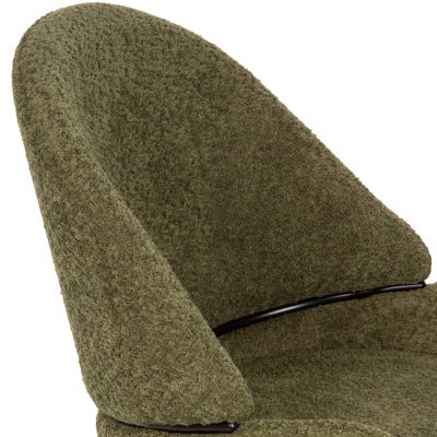 СТОЛ SARKY HM8585.03 BOUCLE GREEN ПЛАТ-ЧЕРНИ МЕТАЛНИ КРАКА 55x62x89Hcm.