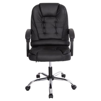 ОФИС СТОЛ LAGOM HM1198 ЧЕРЕН PVC-МЕТАЛНА ХРОМИРАНА ОСНОВА-ЧЕРНА НАЙЛОНОВА РАМКА 63x51x115Hcm.