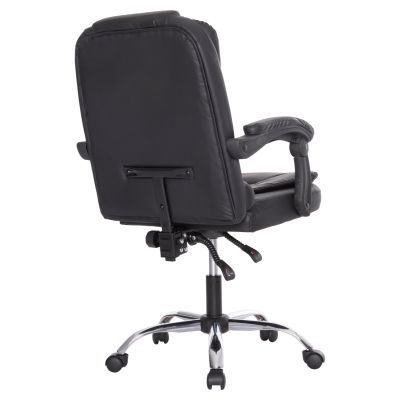 ОФИС СТОЛ LAGOM HM1198 ЧЕРЕН PVC-МЕТАЛНА ХРОМИРАНА ОСНОВА-ЧЕРНА НАЙЛОНОВА РАМКА 63x51x115Hcm.