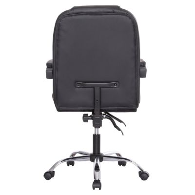 ОФИС СТОЛ LAGOM HM1198 ЧЕРЕН PVC-МЕТАЛНА ХРОМИРАНА ОСНОВА-ЧЕРНА НАЙЛОНОВА РАМКА 63x51x115Hcm.