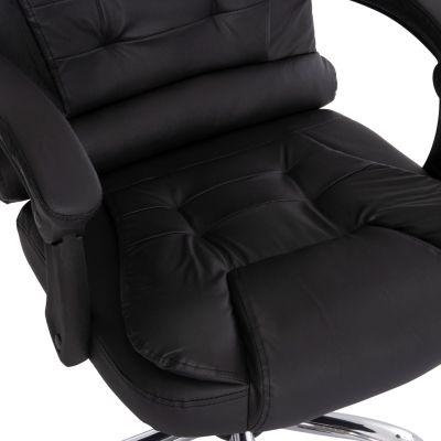 ОФИС СТОЛ LAGOM HM1198 ЧЕРЕН PVC-МЕТАЛНА ХРОМИРАНА ОСНОВА-ЧЕРНА НАЙЛОНОВА РАМКА 63x51x115Hcm.