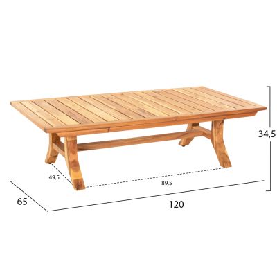 OUTDOOR LOUNGE SET 4PCS ROSSWELL HM6084.02 ACACIA WOOD-ROUND ROPE-BEIGE CUSHIONS