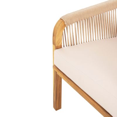 OUTDOOR LOUNGE SET 4PCS ROSSWELL HM6084.02 ACACIA WOOD-ROUND ROPE-BEIGE CUSHIONS