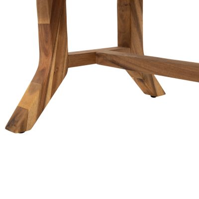 OUTDOOR LOUNGE SET 4PCS ROSSWELL HM6084.02 ACACIA WOOD-ROUND ROPE-BEIGE CUSHIONS