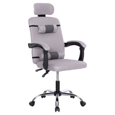 OFFICE CHAIR CRONER HM1196.02 GREY MESH-CHROME METAL BASE-BLACK FRAME 58x67x124Hcm.