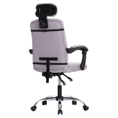 OFFICE CHAIR CRONER HM1196.02 GREY MESH-CHROME METAL BASE-BLACK FRAME 58x67x124Hcm.