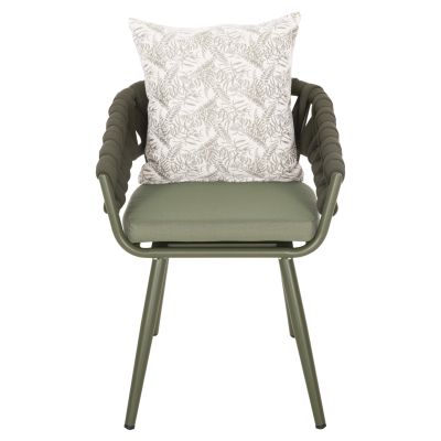 ARMCHAIR ALUMINUM CAMDEN HM6141.09 BACK CUSHION WITH PRINT DESIGN-DARK OLIVE 56x60x72-87Hcm.
