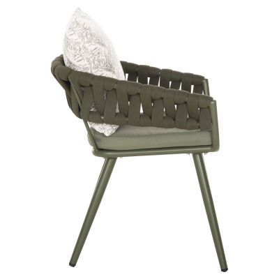 ARMCHAIR ALUMINUM CAMDEN HM6141.09 BACK CUSHION WITH PRINT DESIGN-DARK OLIVE 56x60x72-87Hcm.