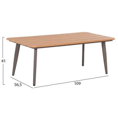 OUTDOOR LOUNGE SET 4PCS MAERLY HM6056.04 CHAMPAGNE ALUMINUM-PE TWIST ROPE-BEIGE CUSHIONS