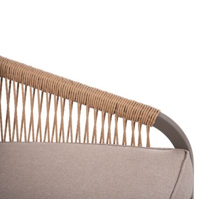 OUTDOOR LOUNGE SET 4PCS MAERLY HM6056.04 CHAMPAGNE ALUMINUM-PE TWIST ROPE-BEIGE CUSHIONS