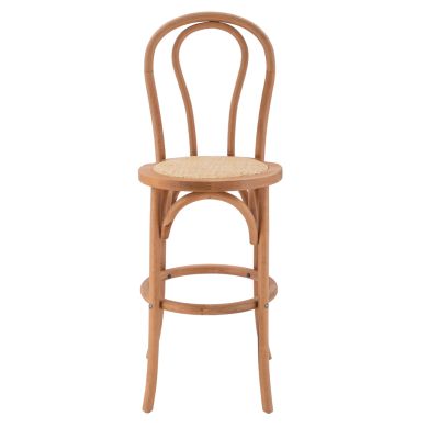 Wooden Stool bar MONTREAL- beech wood dark honey with mat 41x47x108 HM8749.05