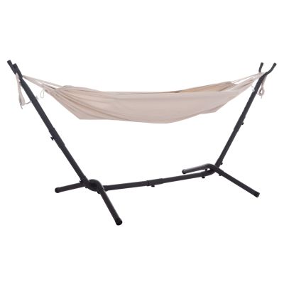 HAMMOCK CRAVE HM6304.02 ANTHRACITE METAL FRAME-BEIGE FABRIC 265x93x105Hcm.