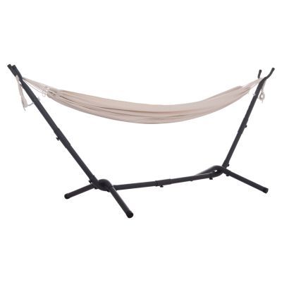HAMMOCK CRAVE HM6304.02 ANTHRACITE METAL FRAME-BEIGE FABRIC 265x93x105Hcm.