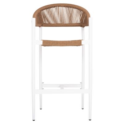 ALUMINUM BAR STOOL GREGG HM5788.11 WHITE-SAND BEIGE SYNTHETIC RATTAN 55x57x106Hcm.