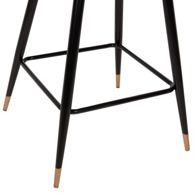 BAR STOOL VESNA HM8736.08 BLUE VELVET METAL FRAME IN BLACK 50x50x90Hcm.