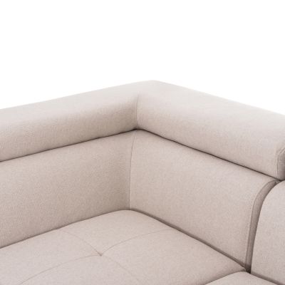 CORNER SOFA-BED WITH STORAGE SPACE ENCORE HM3301.03L BEIGE FABRIC 285x205x90Hcm.