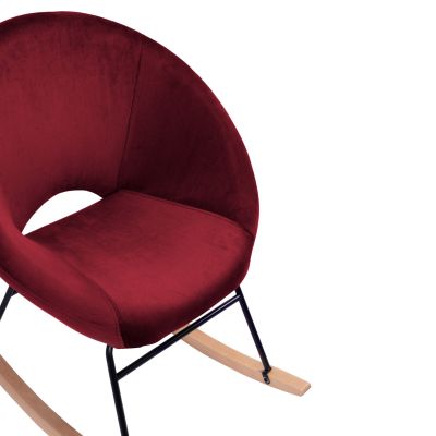 Кадифено кресло Paulina HM8399.06, Бордо червено 76x86x76 см.