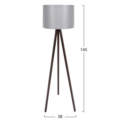 FLOOR LAMP IN WALNUT AND GREY HM7272.03 Φ38x145cm
