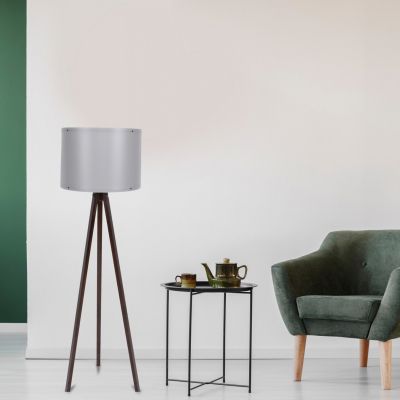 FLOOR LAMP IN WALNUT AND GREY HM7272.03 Φ38x145cm