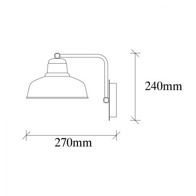 Wall Lamp metallic black HM7306 19x27x24 cm.