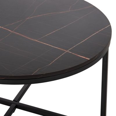 ХОЛНА МАСА HM9420.03 МЕЛАМИН ЧЕРЕН МРАМОР-ЧЕРНИ МЕТАЛНИ КРАКА Φ80x48,5Hcm.
